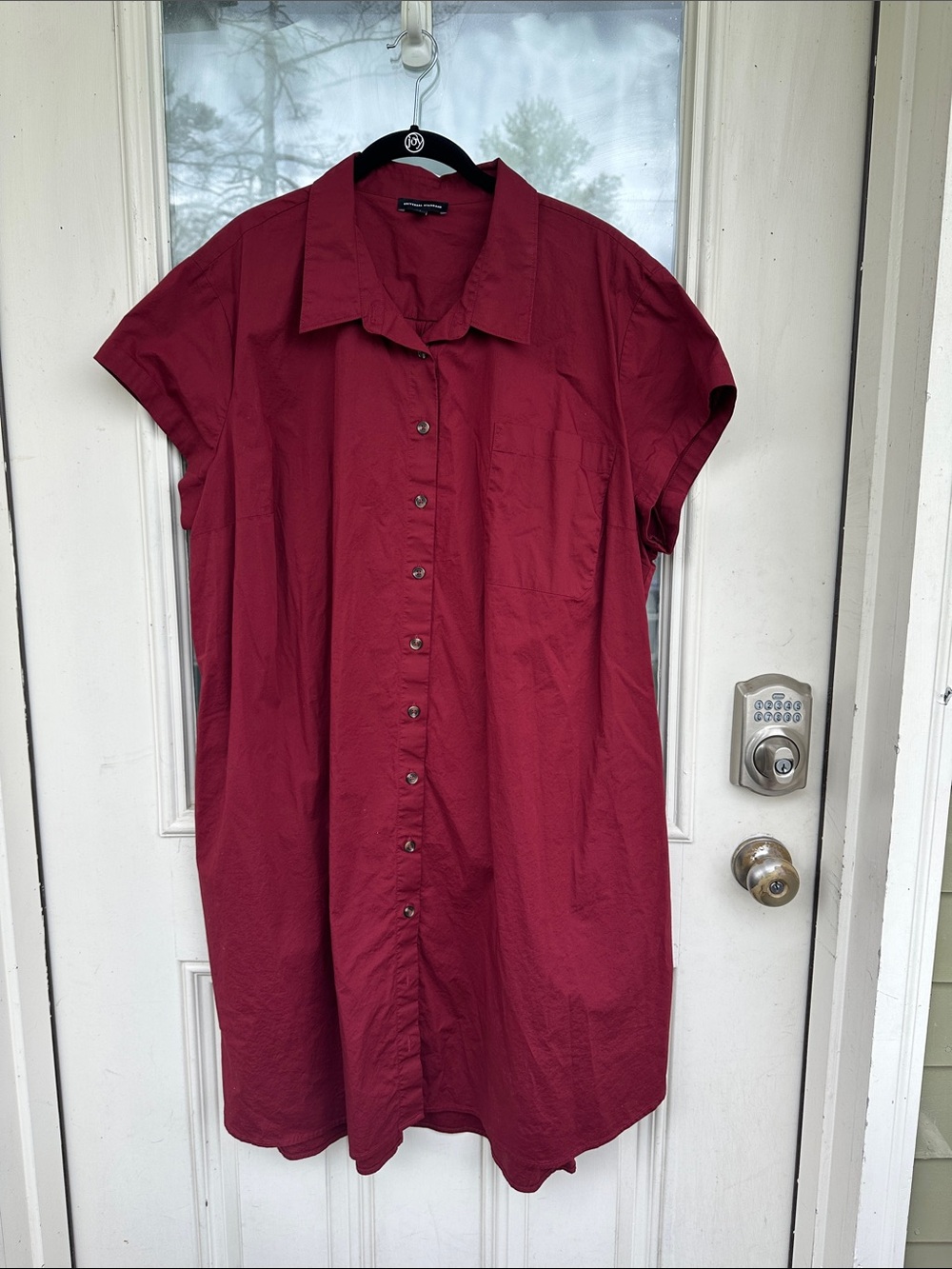 New without tags Universal Standard Button-Front Shirt Dress - Red